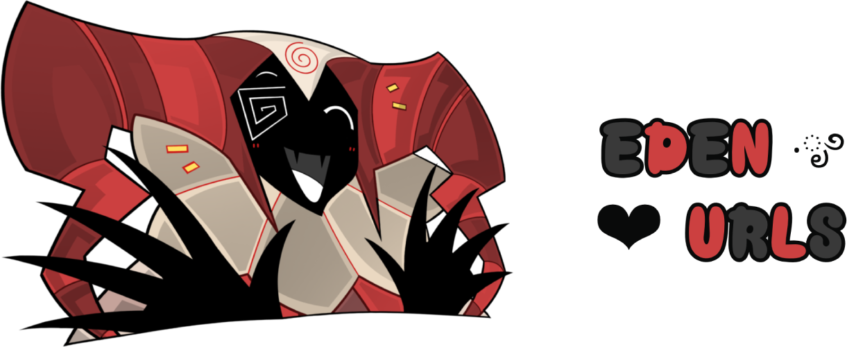 Text reads "Eden URLs". Art used is by @mercywerci