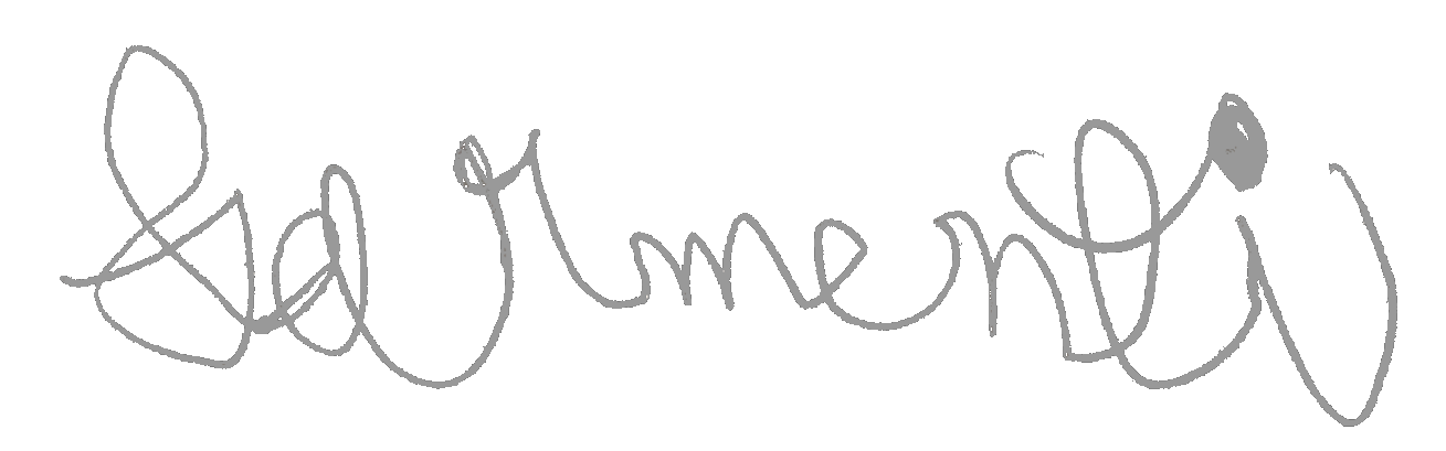 An image of a signature reading Sarmenti with the s being written backwards