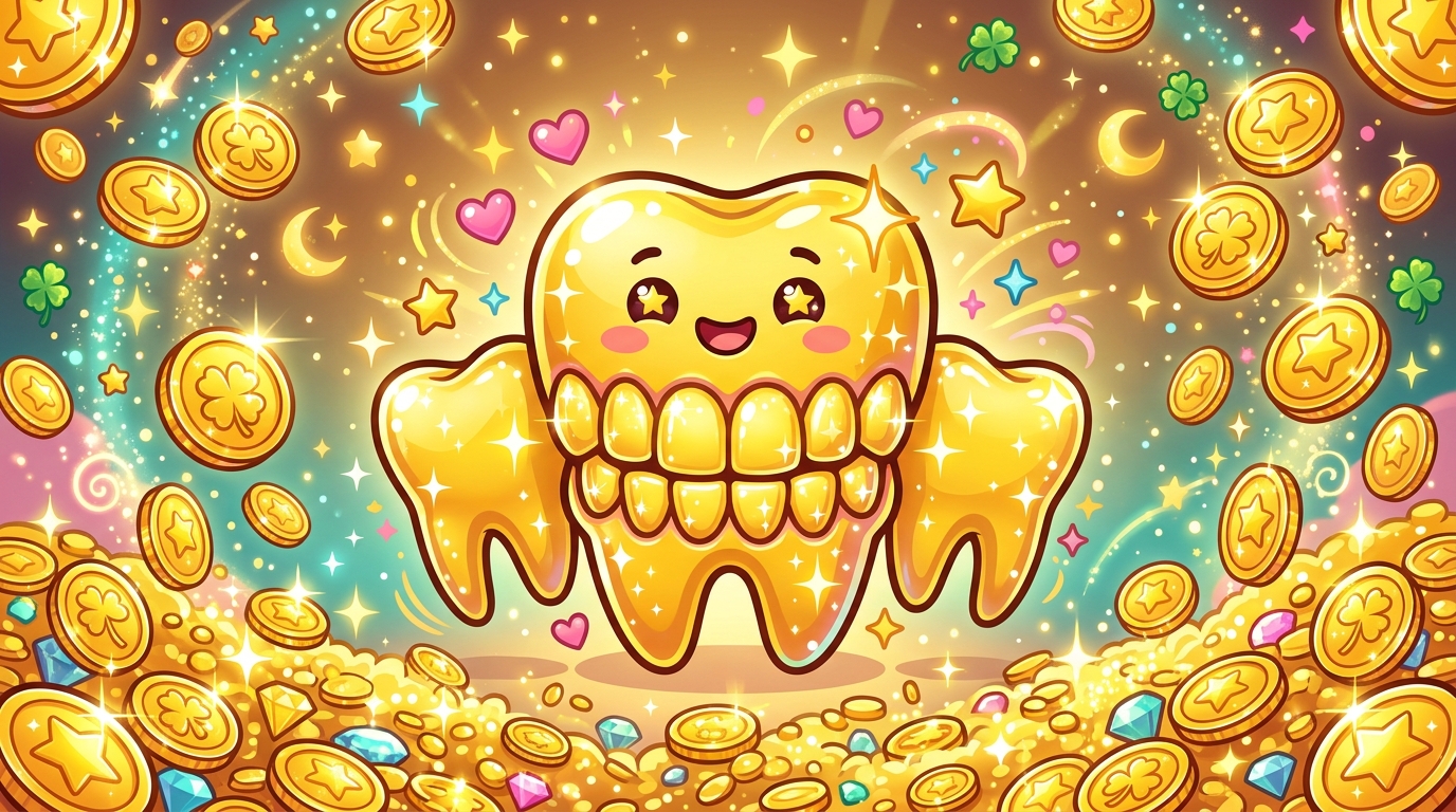 Cute Dream Concept Art: Gold Teeth and Coins