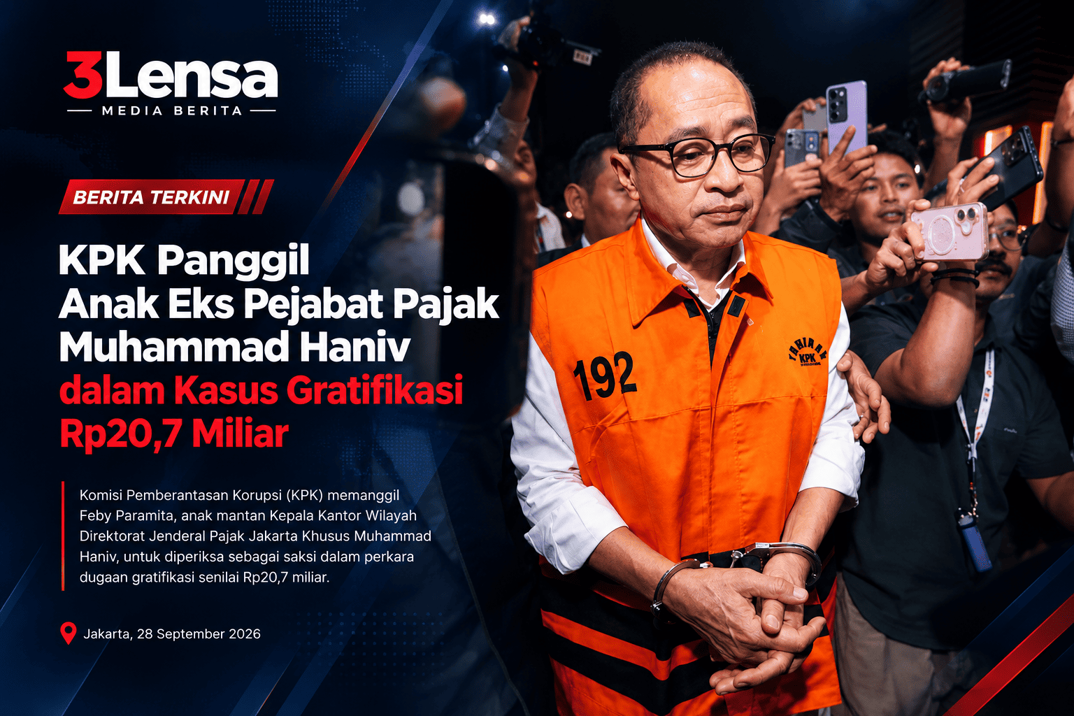KPK Panggil Anak Eks Pejabat Pajak Muhammad Haniv dalam Kasus Gratifikasi Rp20,7 Miliar