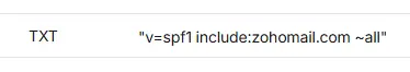 SPF record Zoho Mail