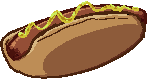 hotdog with mustard