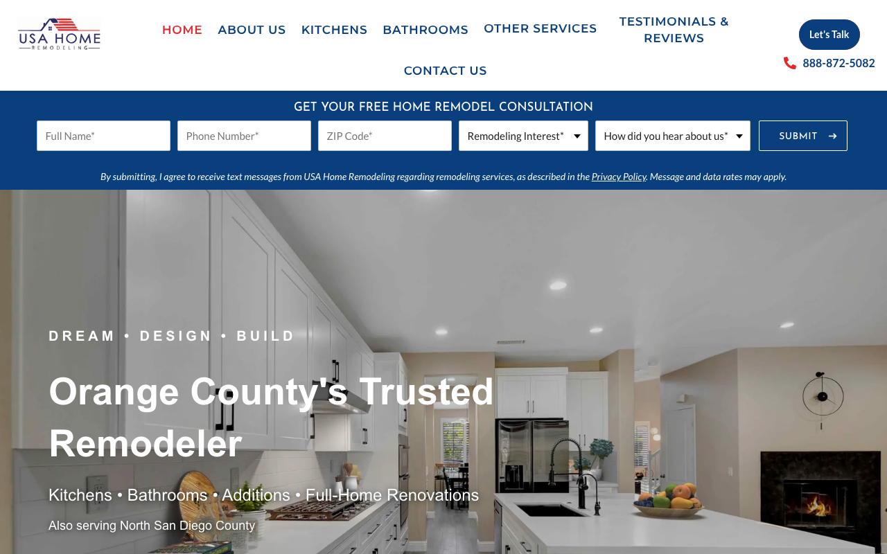 USA Home Remodeling homepage