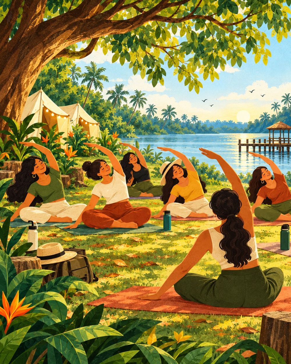Sunrise yoga and quiet time