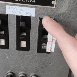 Switching the breaker to offn't position