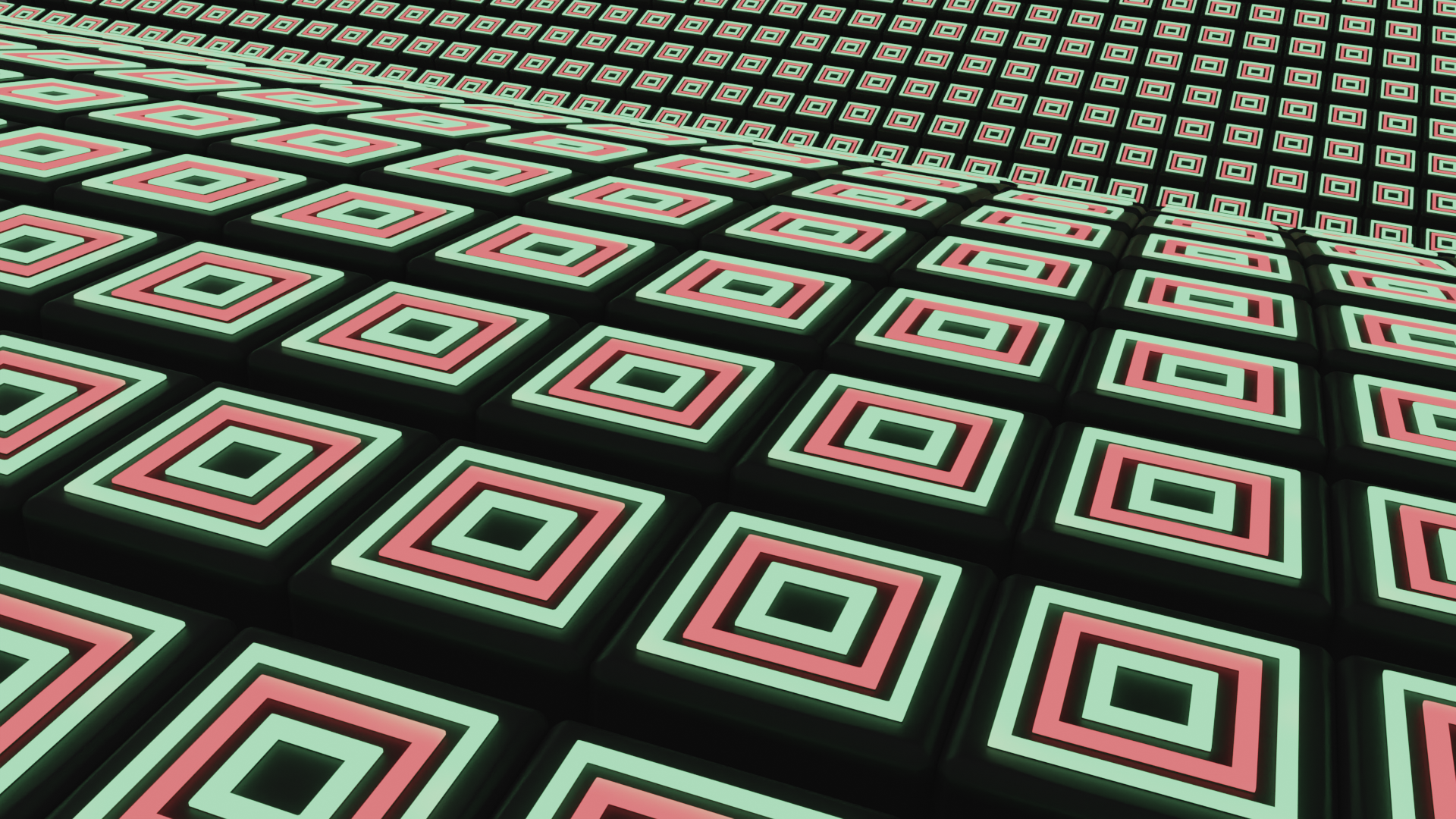 A 3D render of glowing cubes