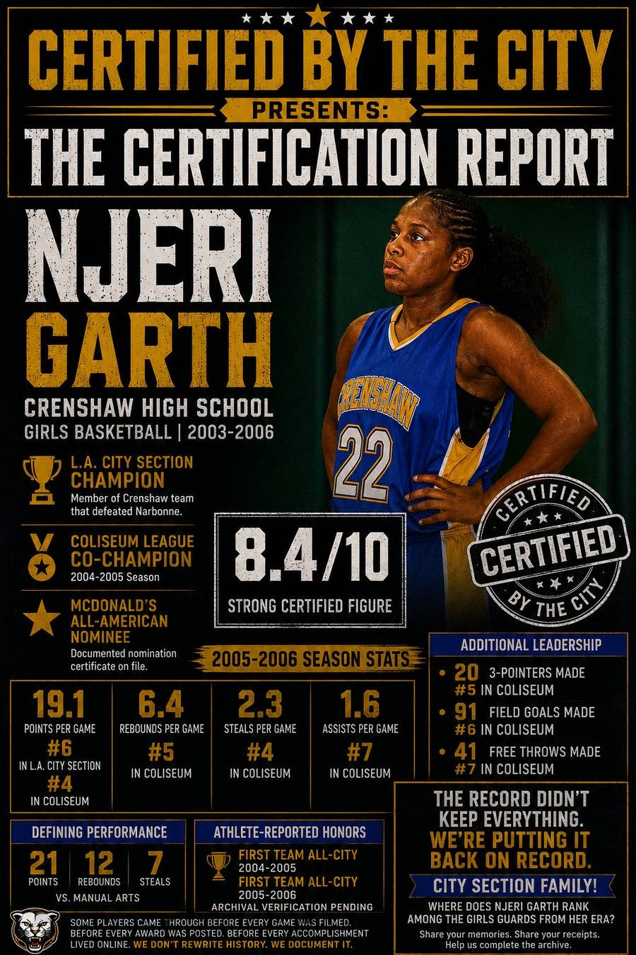Njeri Garth certification report