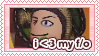 A stamp of Magical John from RTGame Miitopia that reads "I <3 my f/o".