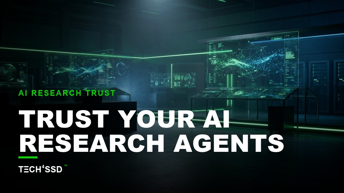 Stylized network of AI agents with data flowing into a transparent audit structure, representing AI agent fact-checking and safety.