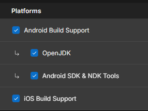 Unity android support