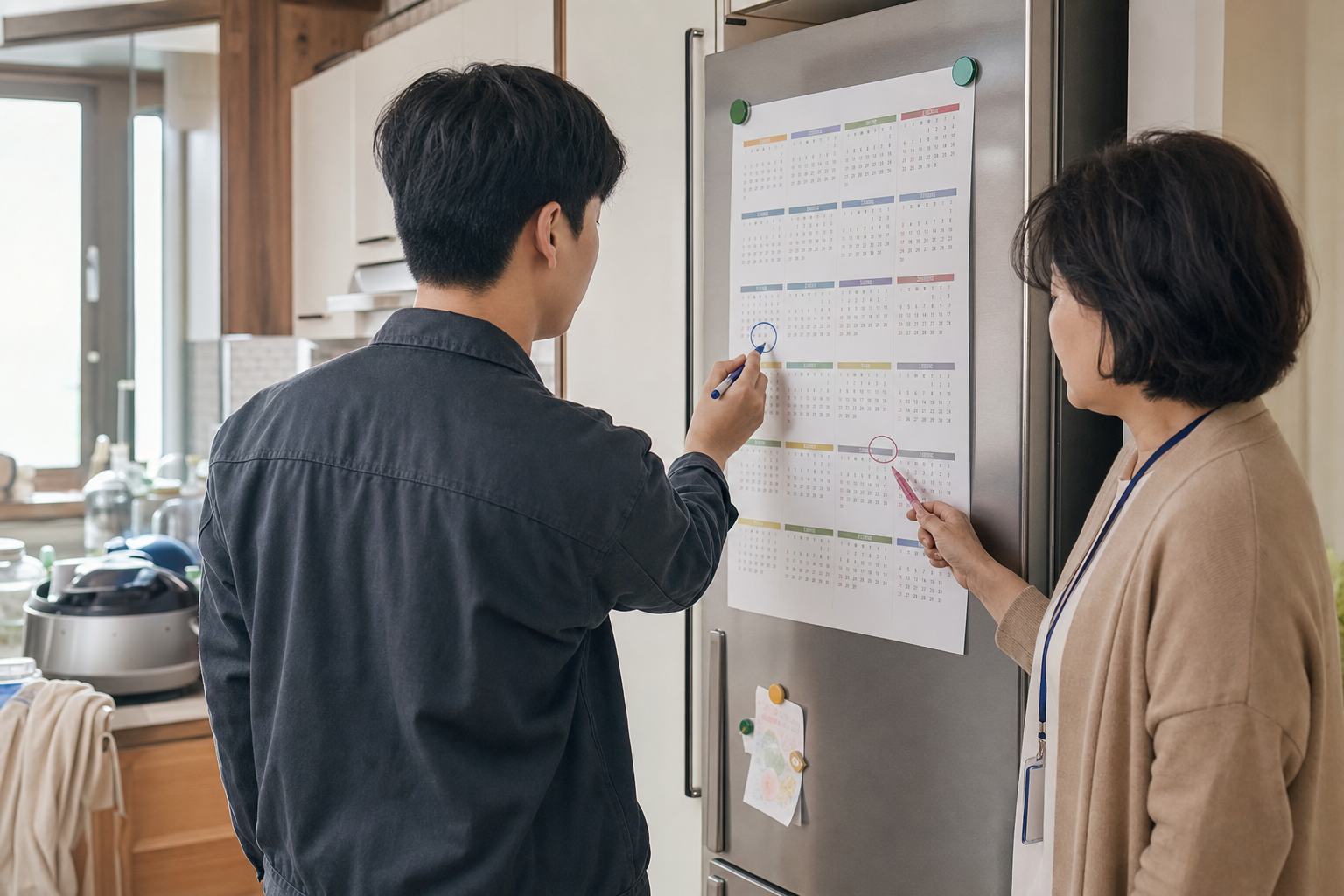 2026년 12월 상반기 지급과 2027년 6월 정산 일정을 확인하는 근로자