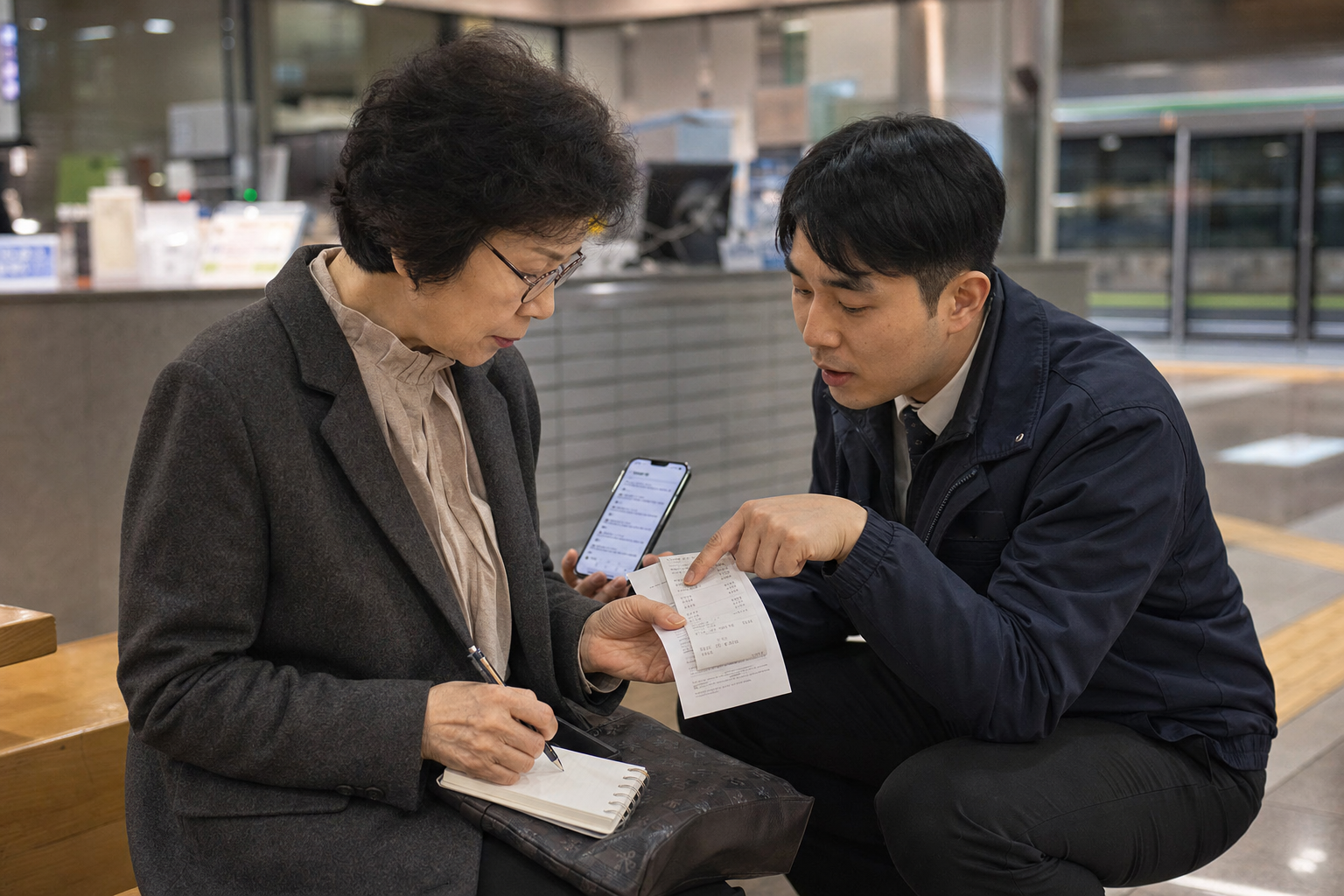 취소 영수증과 취소확인 메일에서 필요한 항목을 확인하는 장면