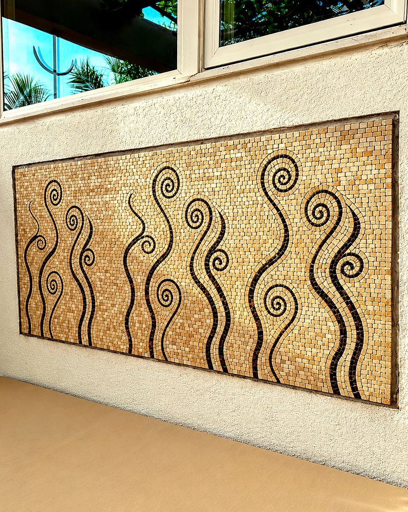 Bespoke handcrafted mosaic artwork from Mozaico's geometric collection