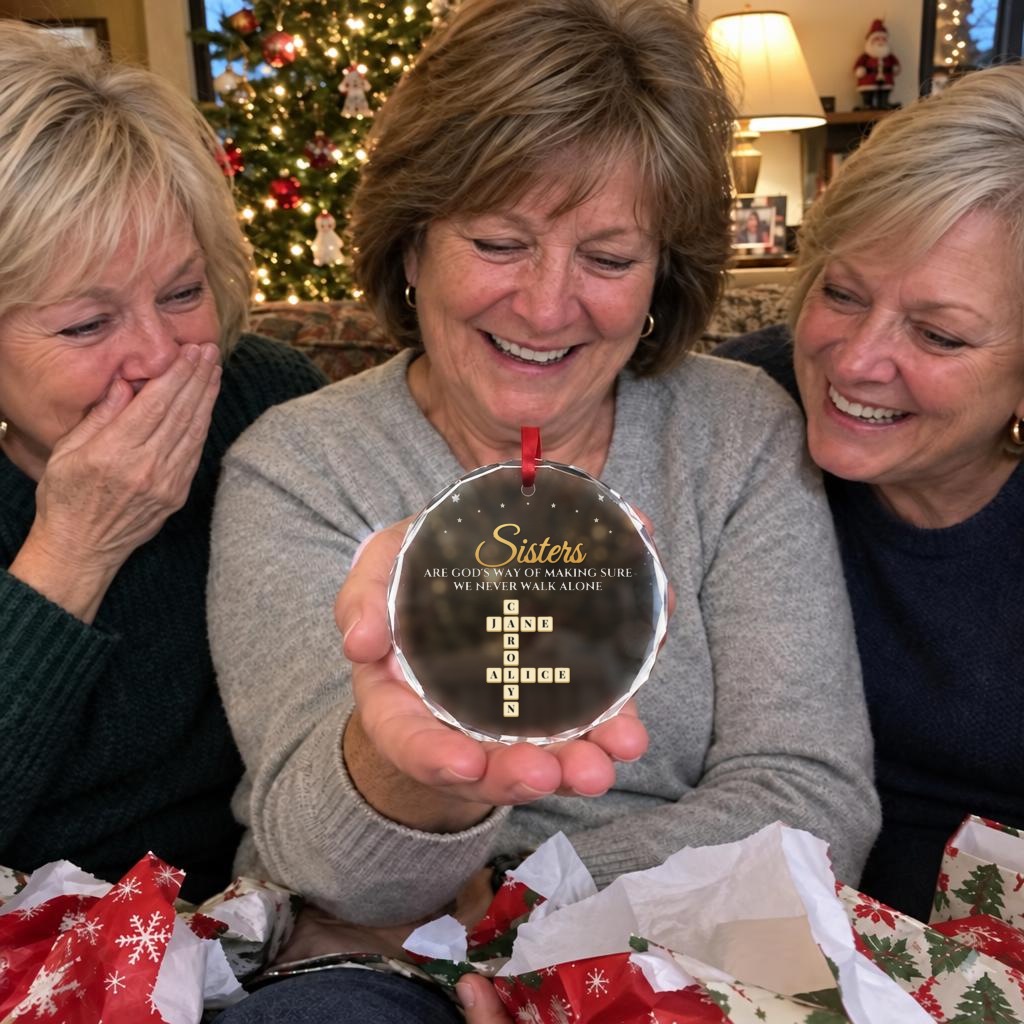 Three sisters with a Sisters ornament