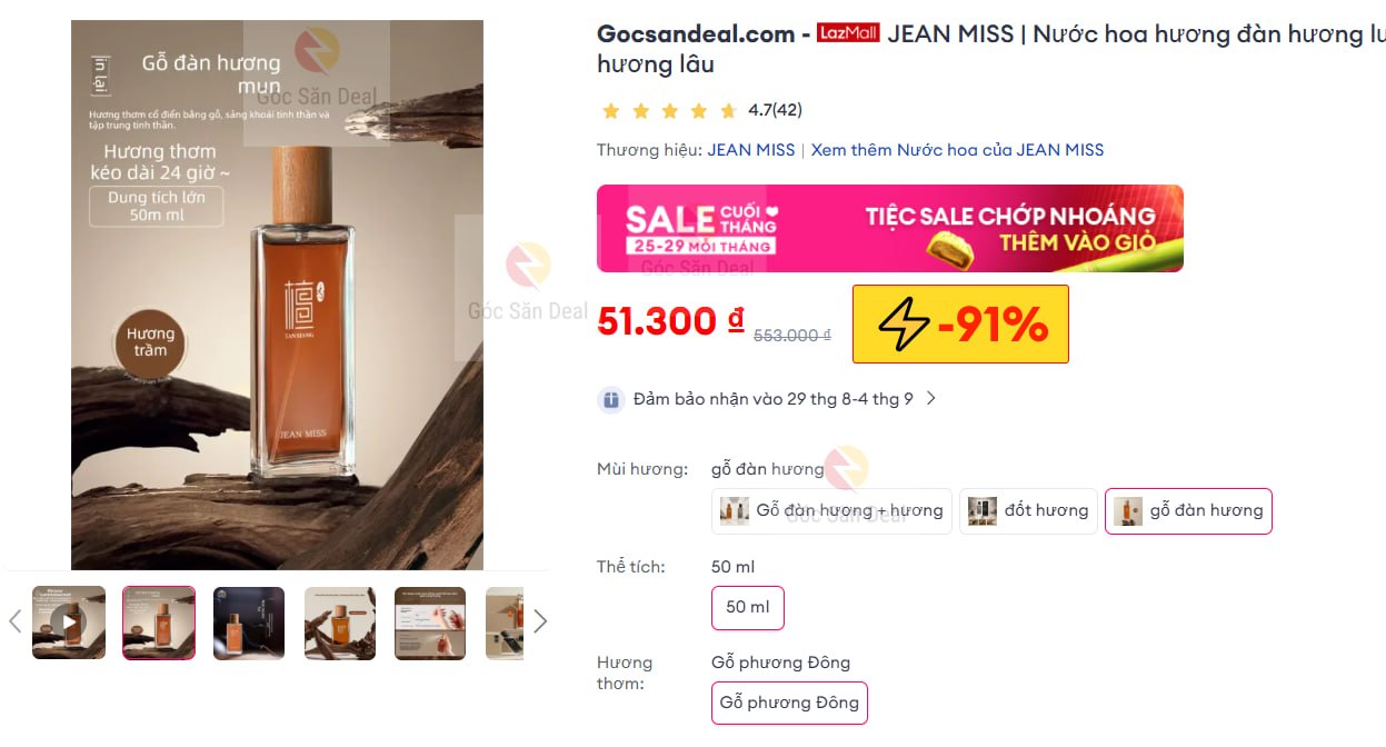 JEAN MISS | Nước hoa hương đàn hương lưu hương lâu