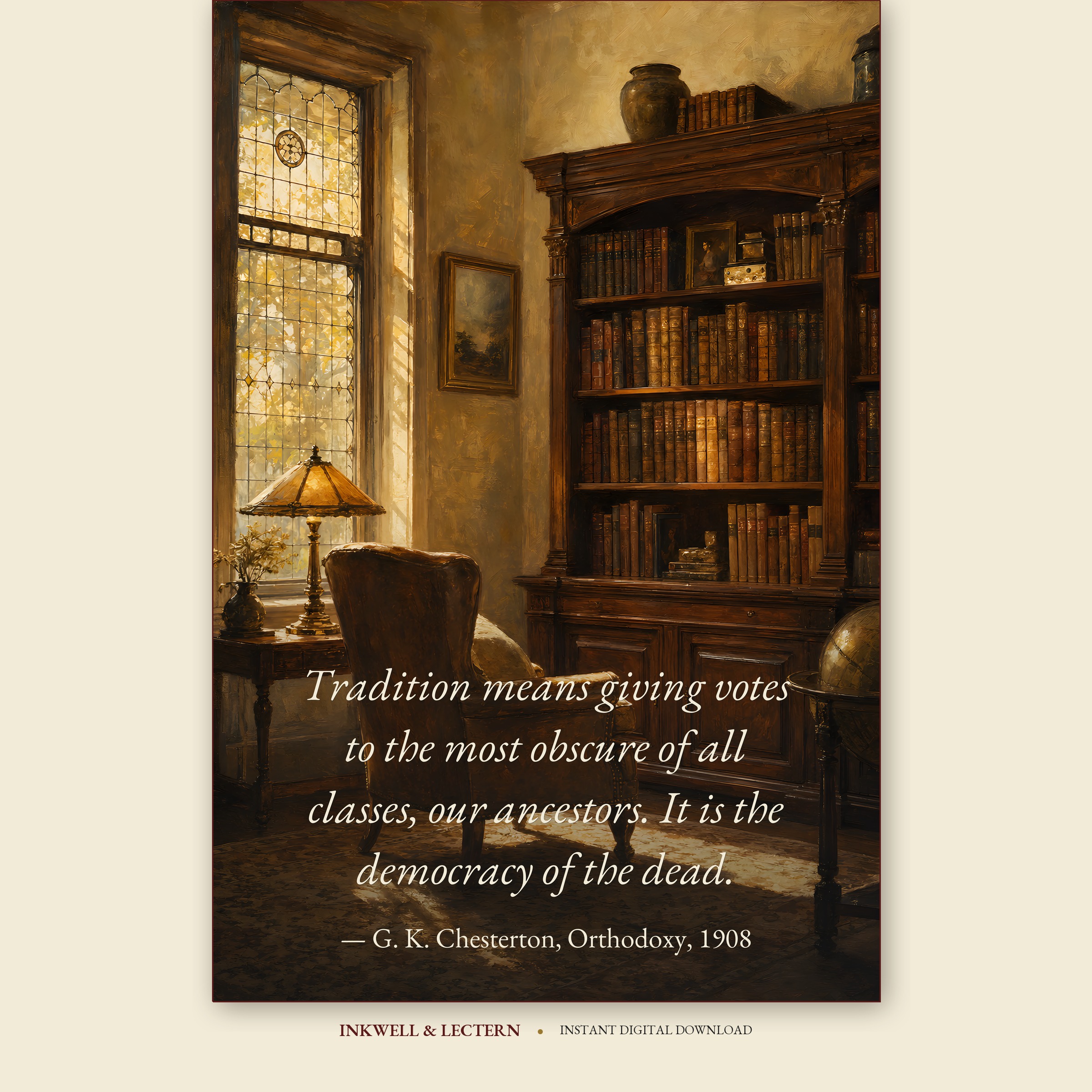 Chesterton on Tradition — Christian literary quote print