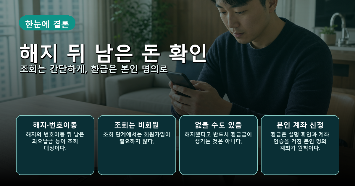 휴대폰 해지 뒤 통신비 미환급액 조회 대상과 본인 명의 환급 신청 흐름