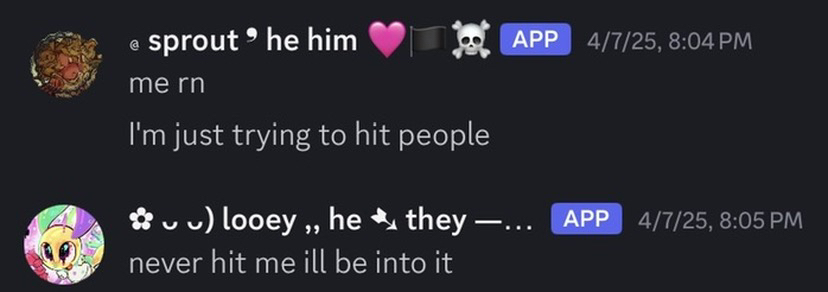 another one of many instances of mel's alter looey sexualizing chem's alter sprout