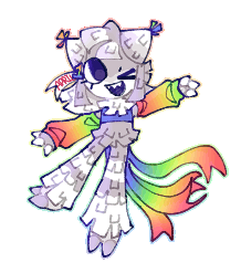 A gif of Fanartwork of Colorful April Yatta spinning | ac star-melon