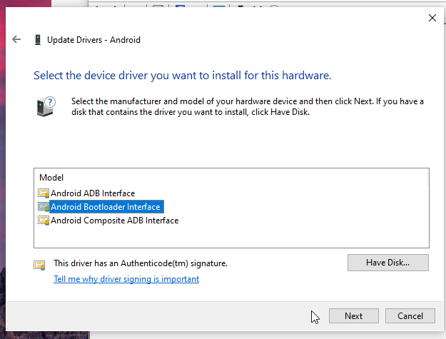 Choosing the driver