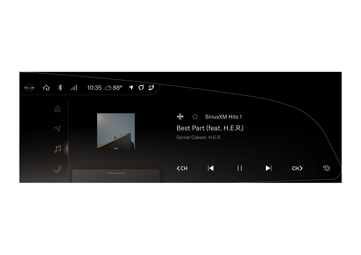 In-vehicle now playing — Lucid