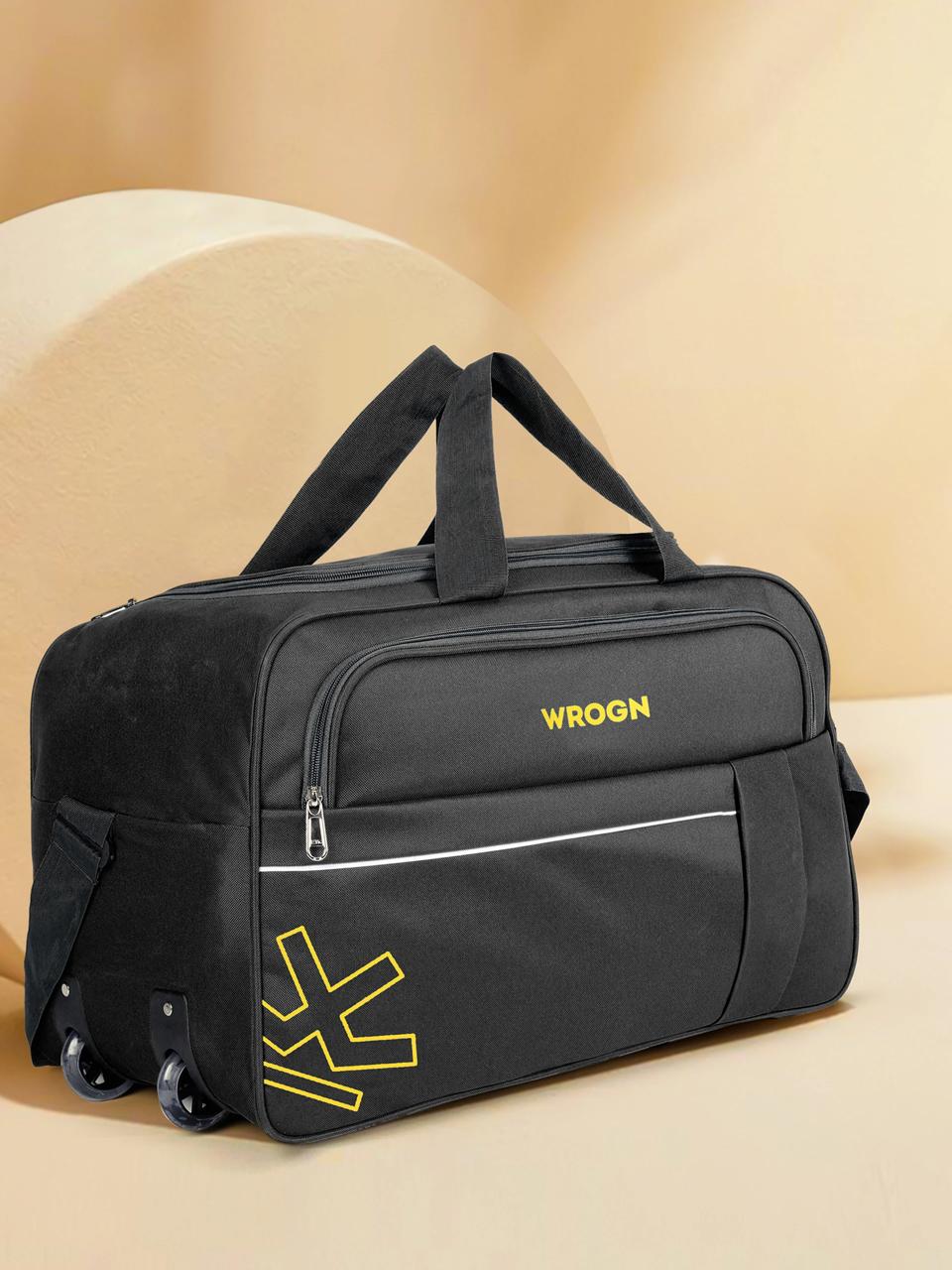 WROGN 70 L Strolley Duffel Bag - WRN 24 INCH WHEEL DUFFLE Traveling Travel Waterproof - Black