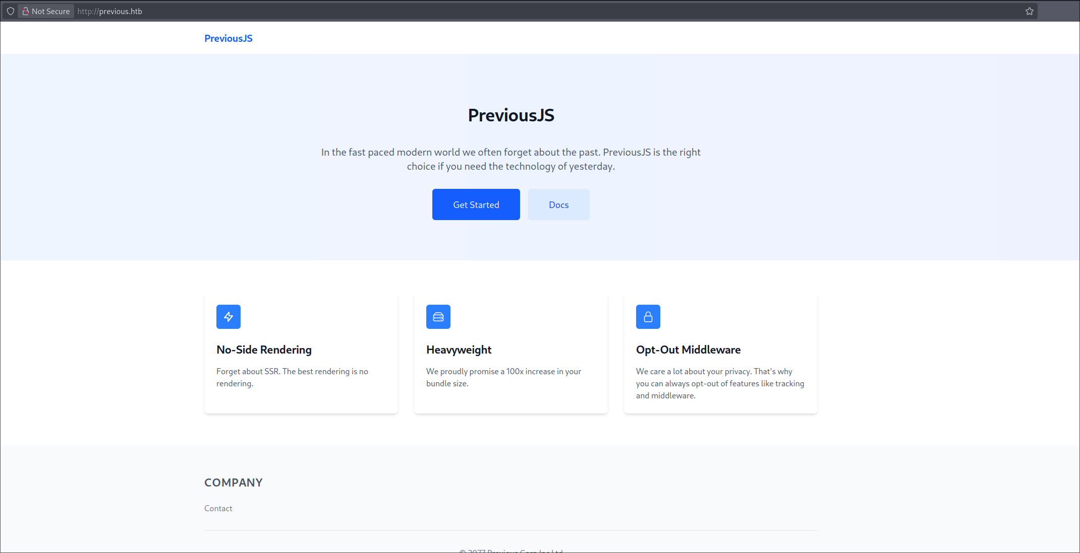 Landing page