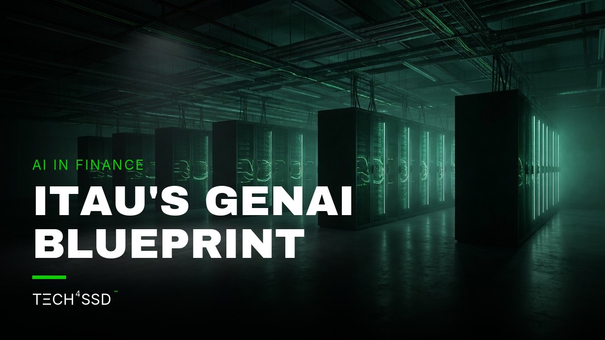 Stylized secure digital vault with glowing generative AI neural network patterns, subtle financial graphs, and data streams, representing Enterprise GenAI Workflows in finance.