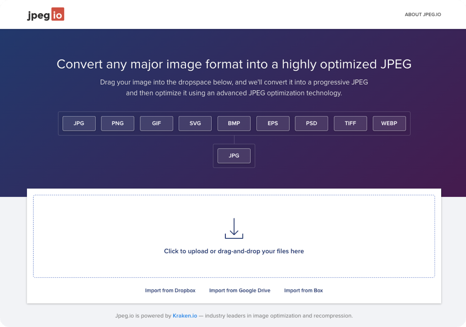 Nén hình jpg bằng JPEG.io