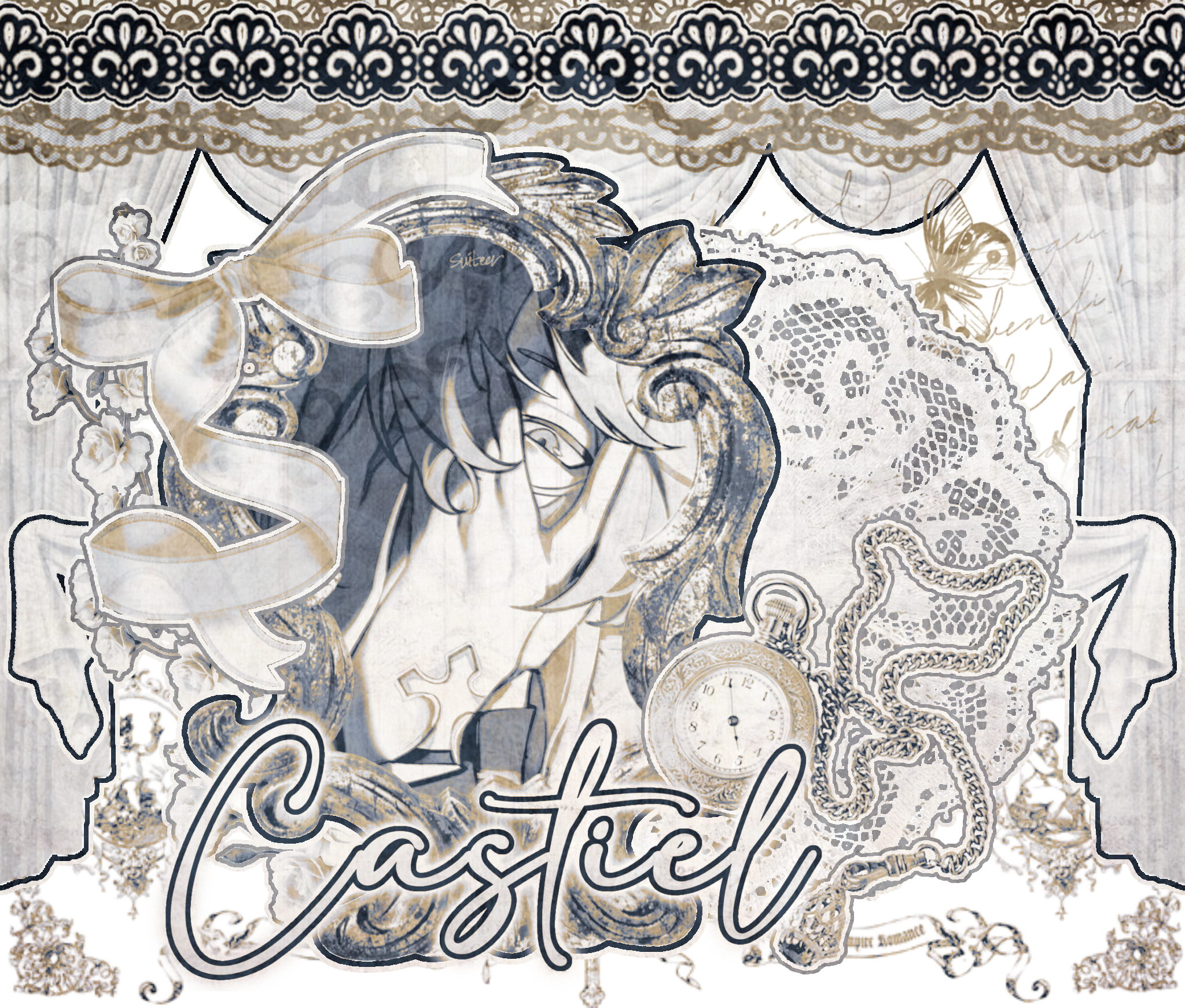 graphic of sunday from honkai star rail that says Castiel