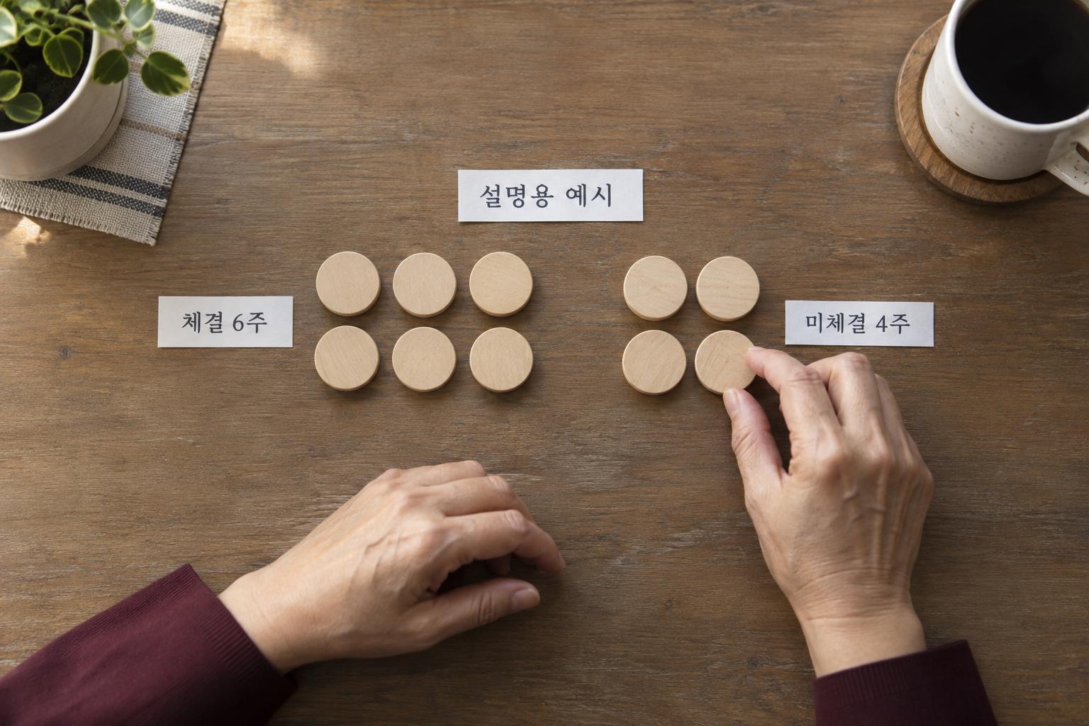 설명용 ETF 10주 주문 중 체결 6주와 미체결 4주를 나눈 수량 예시