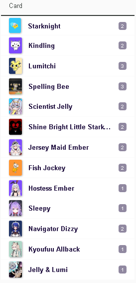 Secret Deck!? Huh!?: list