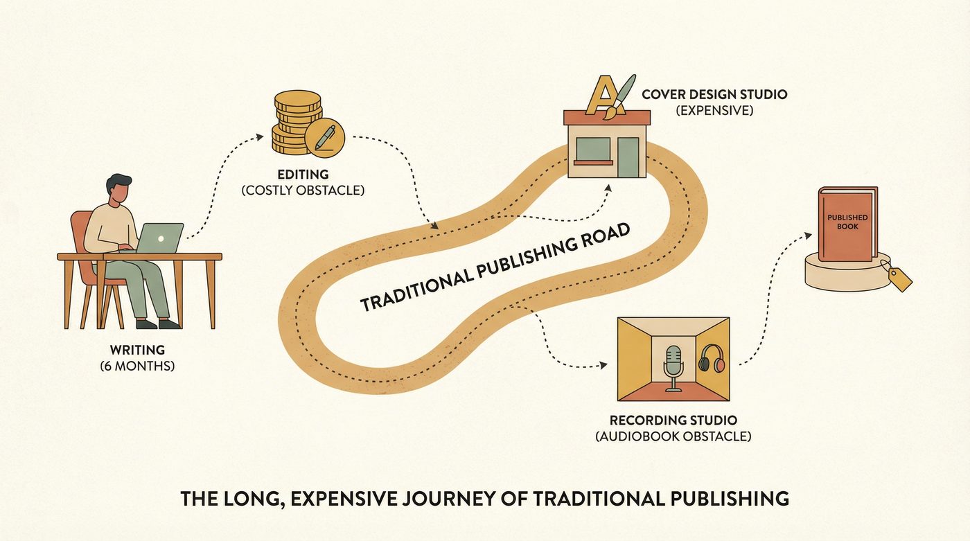 The traditional path from manuscript to audiobook can take months and cost thousands