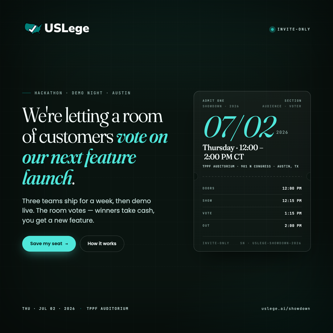 USLege Showdown hackathon
