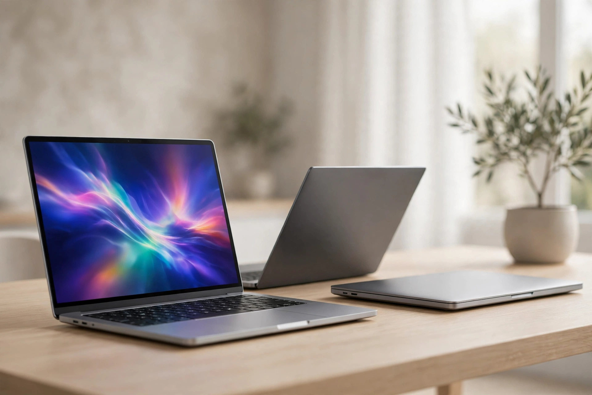AI-generated illustration of the October 2026 laptop launches, showing premium modern laptops on a desk