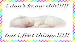 idk shit but i feel things
