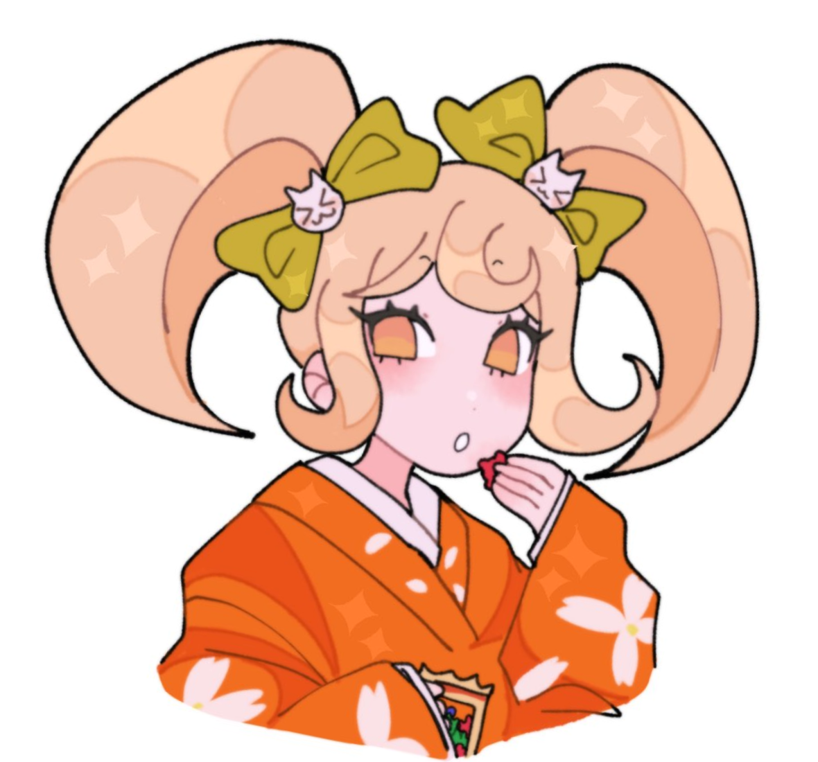 Fanartwork of Hiyoko eating Gummies; ac blkventi