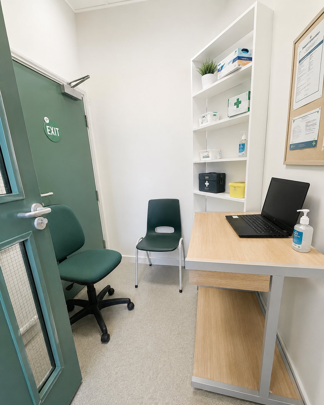 Private travel clinic consultation room at Andover & Wessex Clinics, Shepherds Spring, Andover - travel vaccines, weight loss and ear wax clinic