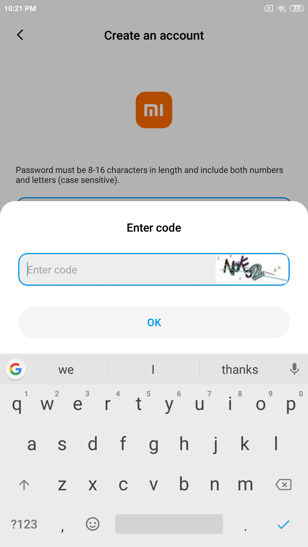 Simple captcha