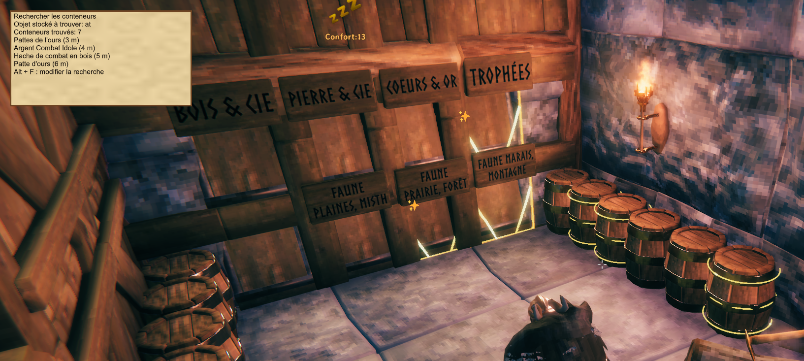 Item search and matching containers