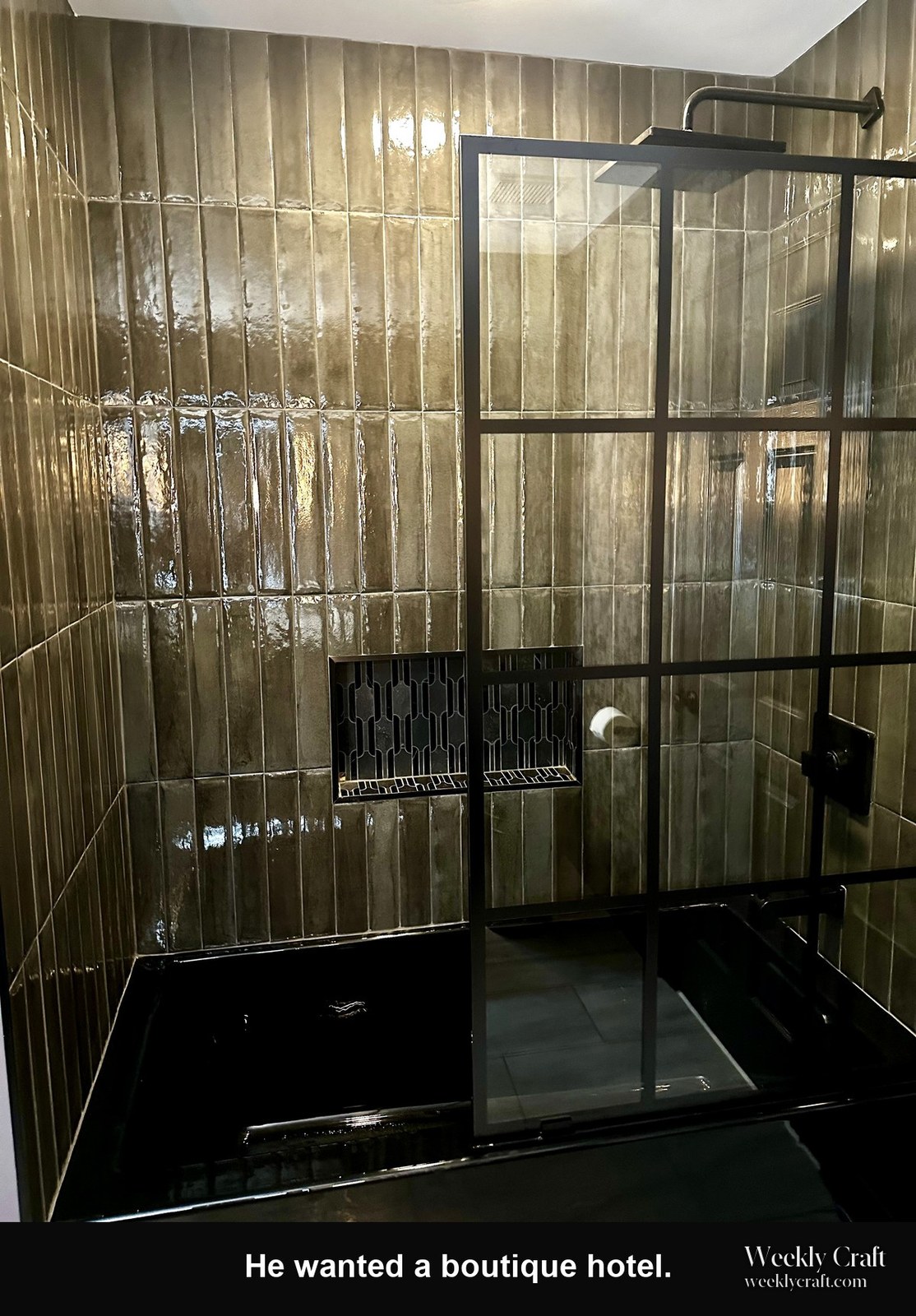 Finished tiled shower