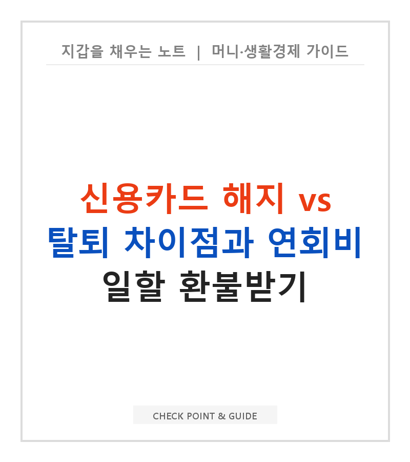 신용카드 해지 vs 탈퇴 차이점과 연회비 일할 환불받기
