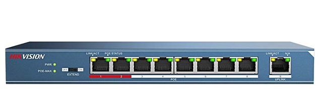 Switch mạng 8 cổng PoE 100M, 1 cổng uplink 10/100M , Layer 2 Hikvision DS-3E0109P-E(C)