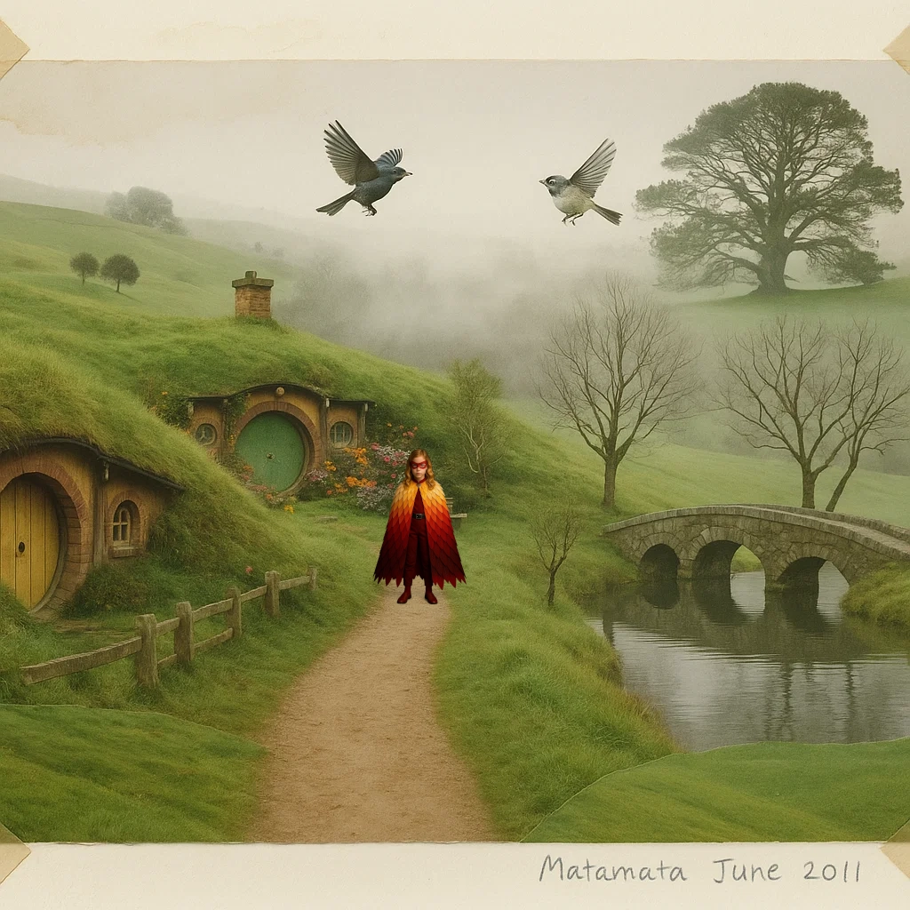  Hobbiton - Bagshot Row facing Bag End and Party Tree