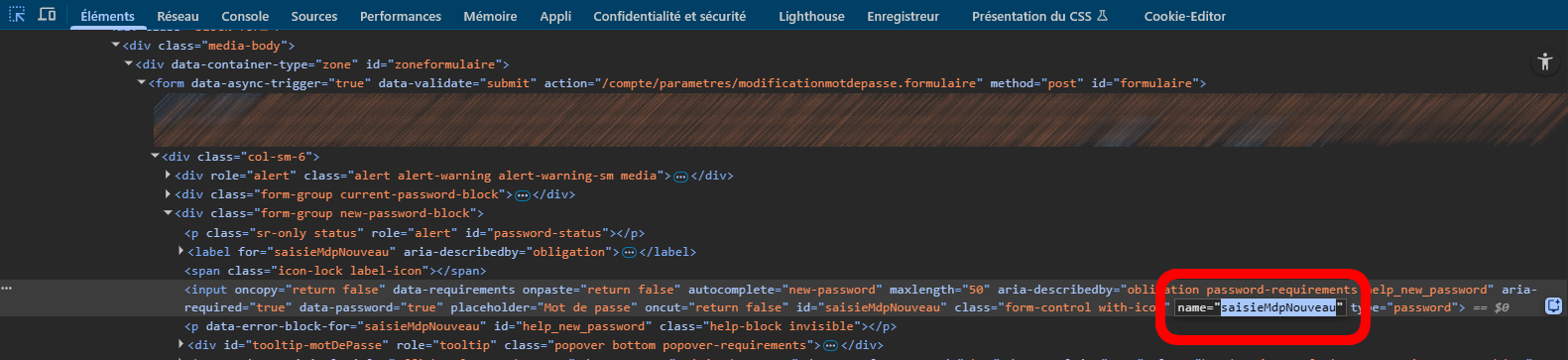 Inspect element to find the name Inspect element to find the name