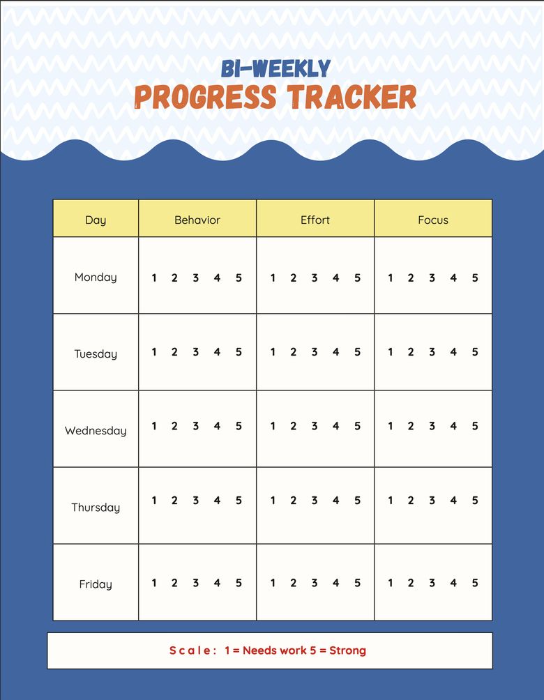 Bi-Weekly Progress Tracker in The Student Growth System