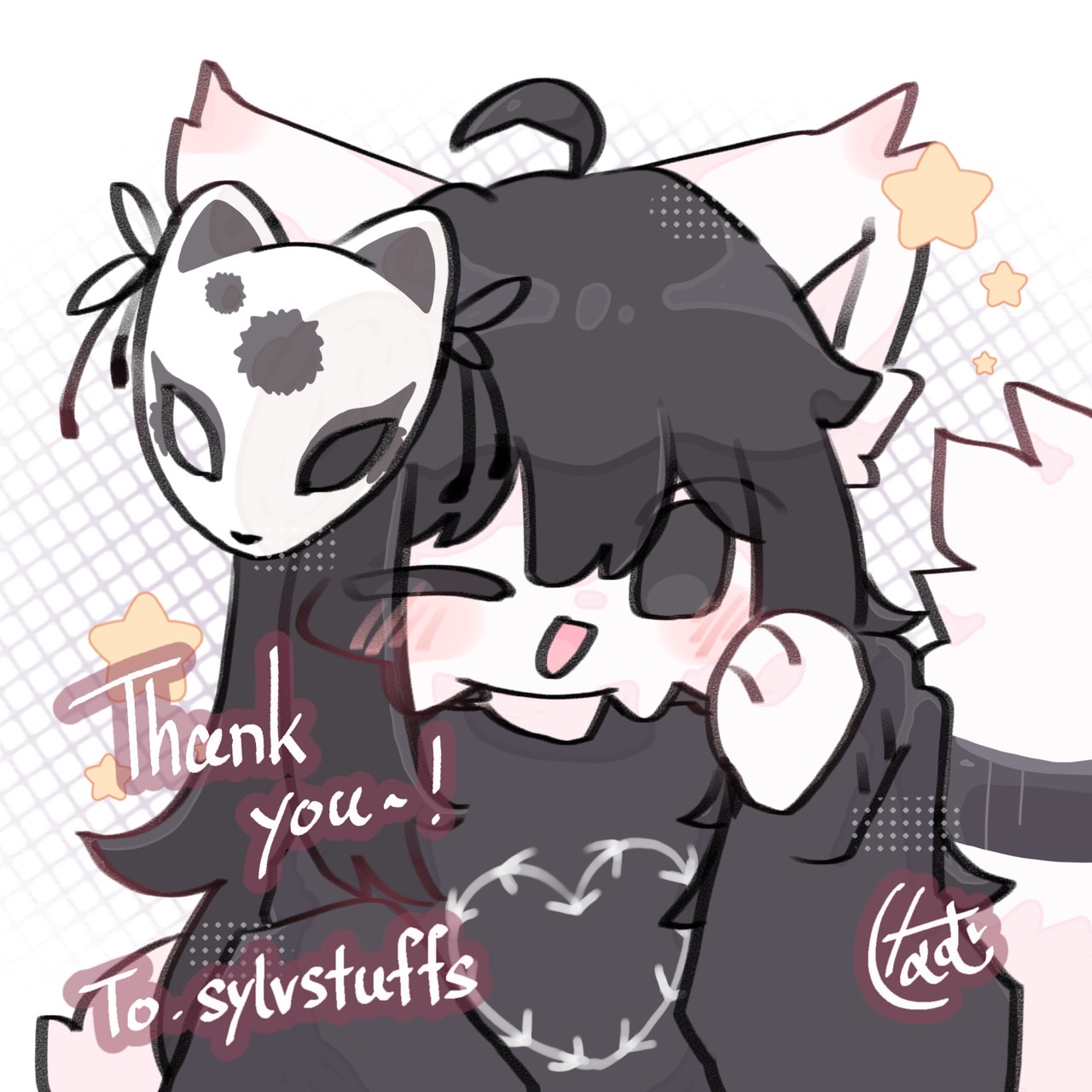 my character, which is a black cat posing cutely.