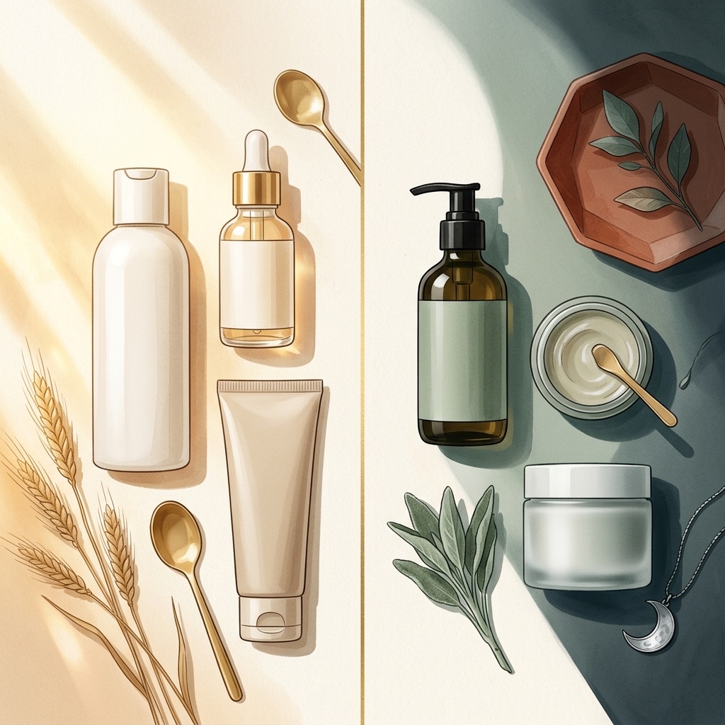 Side by side AM versus PM skincare routine architecture infographic for barrier repair protocol
