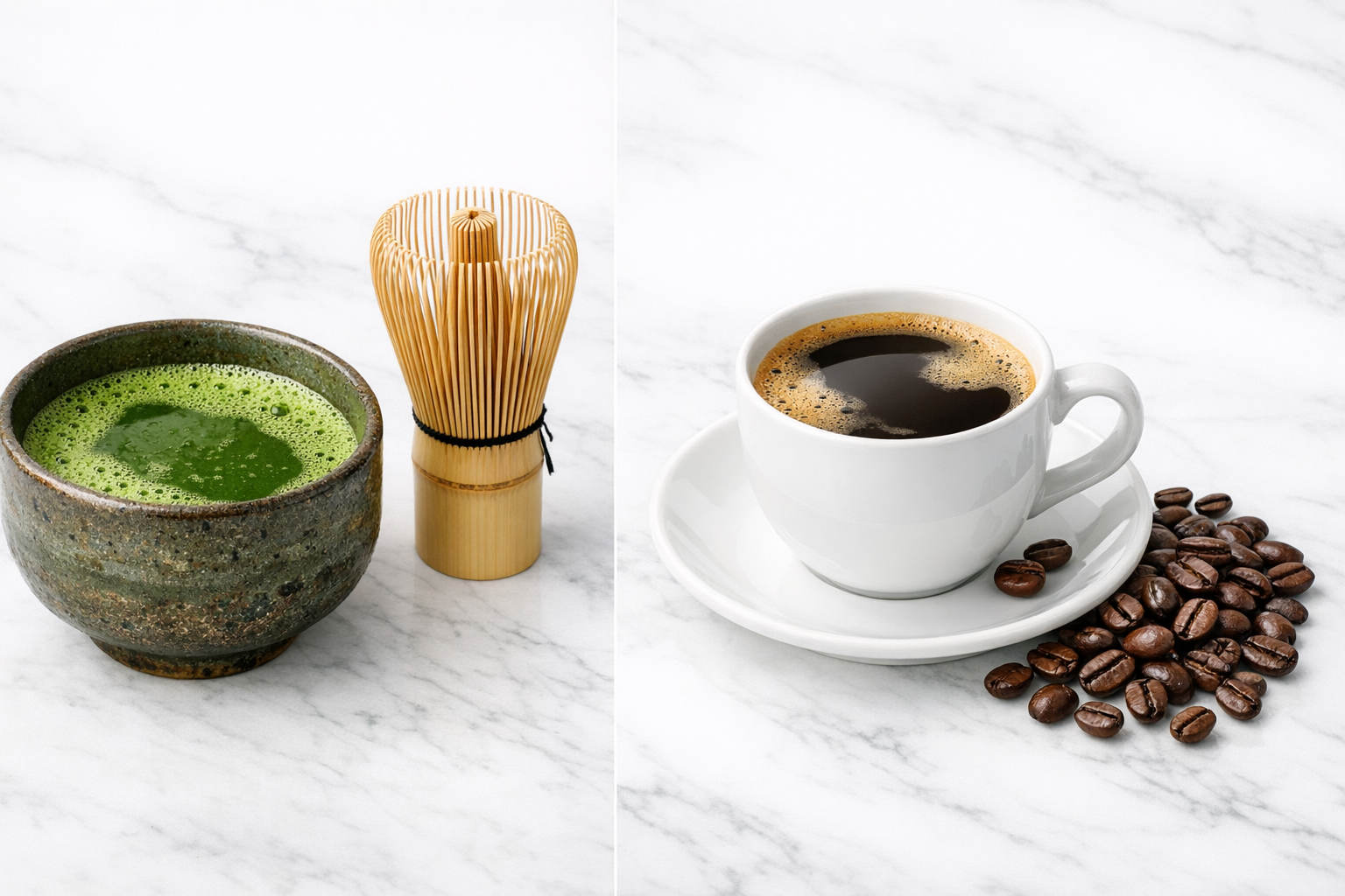Matcha vs. Kaffee Vergleich