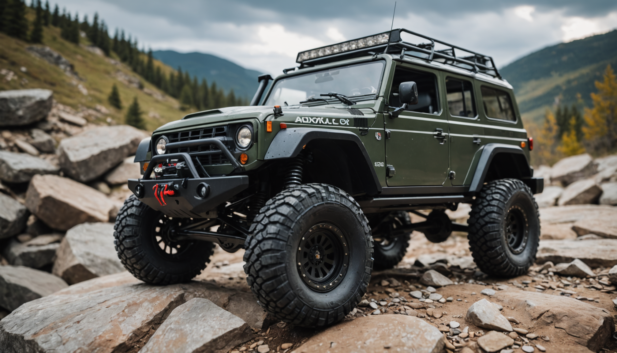 Axial SCX24 RC Crawler with Upgrade Parts on Trail